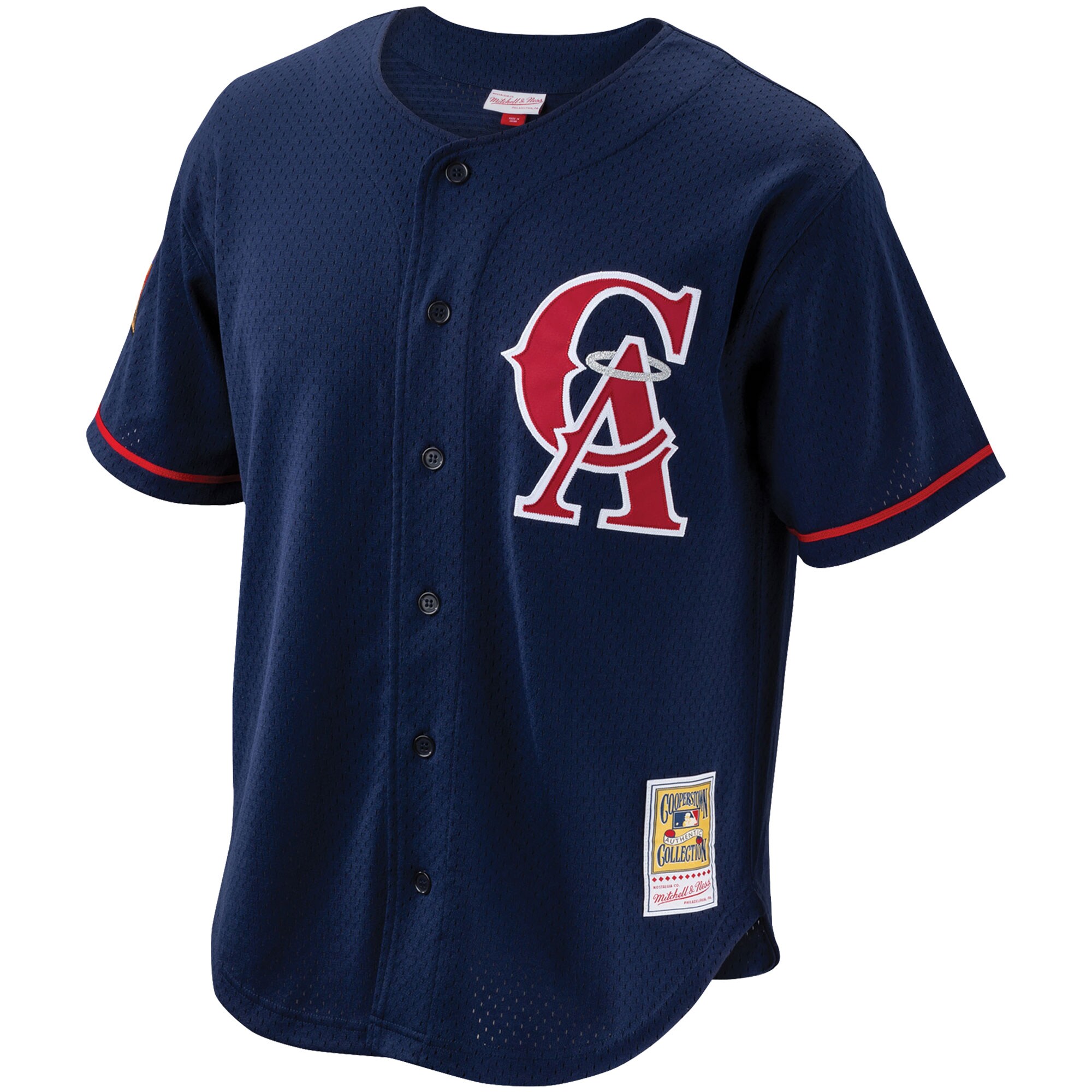 Bo Jackson California Angels Cooperstown Collection Mesh Batting Practice Button-Up Jersey - Navy