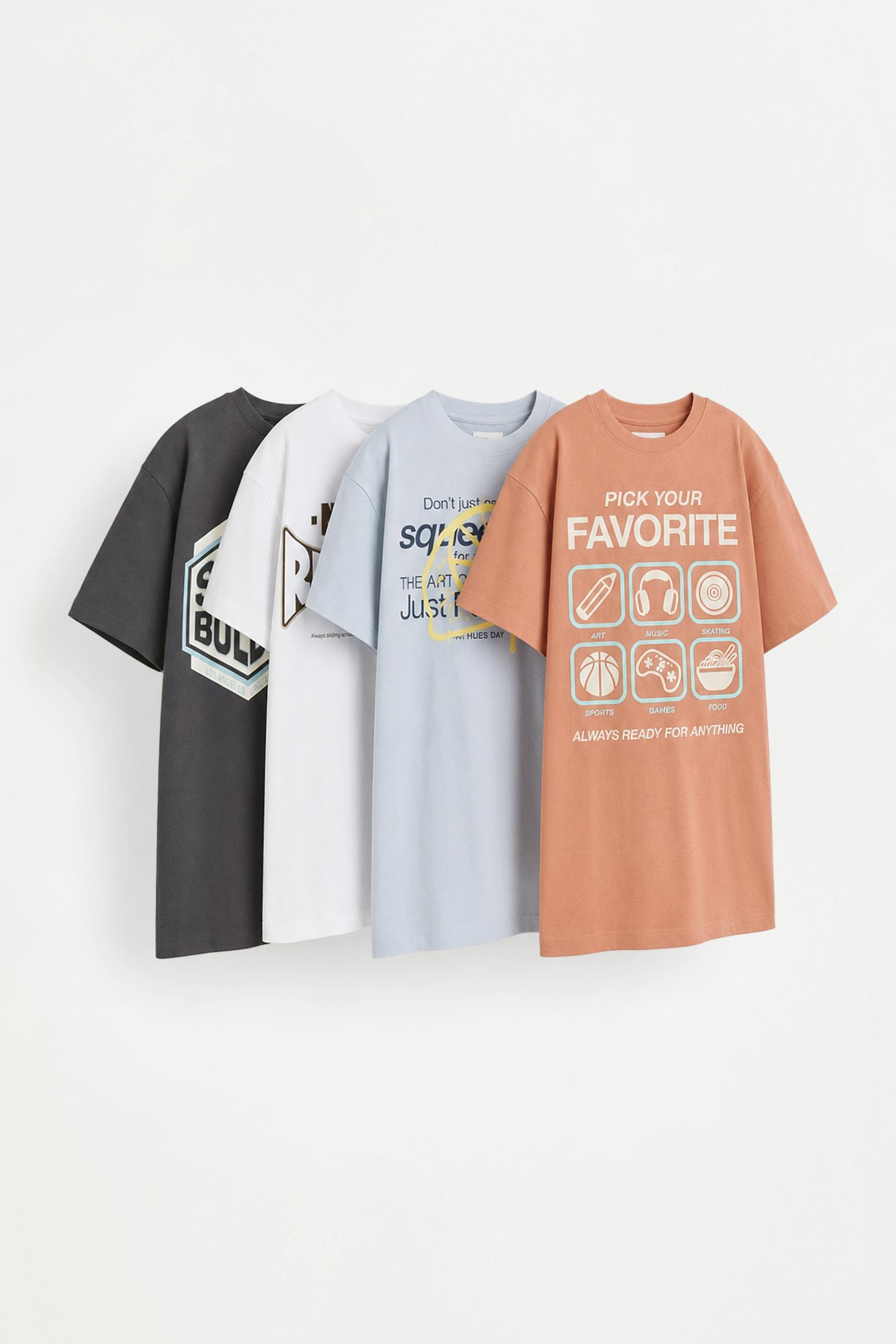 Pack 4 camisetas estampadas