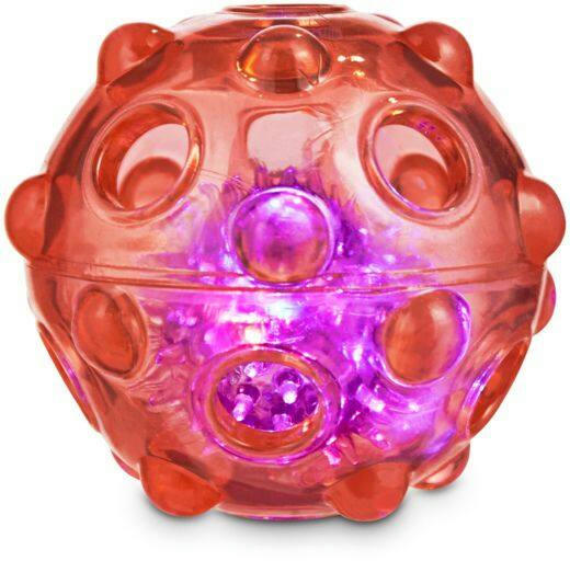 Petco Rubber Light Up Ball Dog Toy, 2-in, Assorted Colours