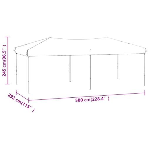 NNEVL Folding Party Tent with Sidewalls Anthracite 3x6 m