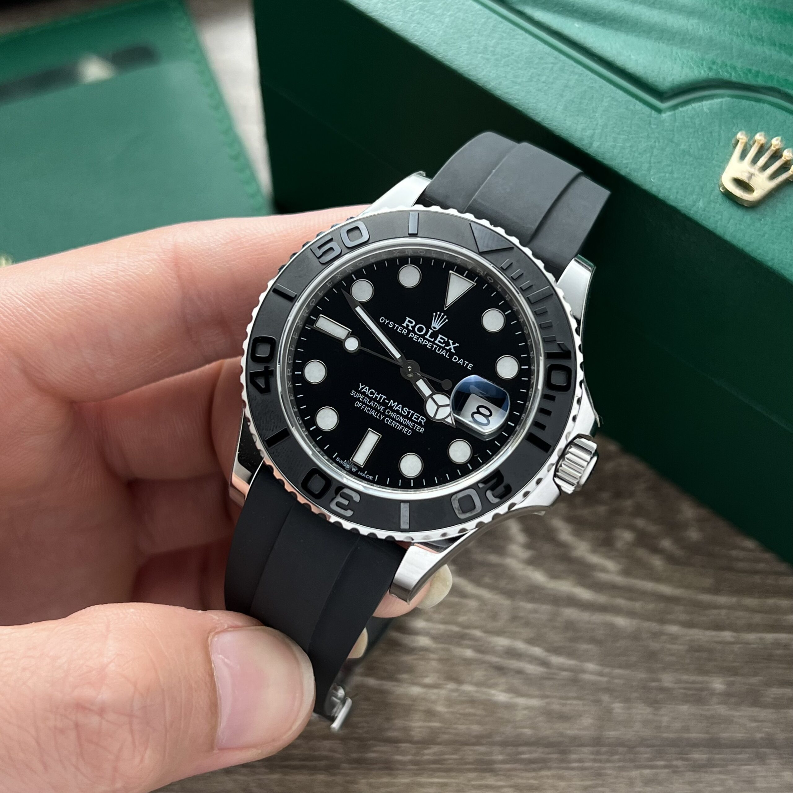 Rolex Yacht-Master 316L Steel Black Dial 40mm Oysterflex EWF Replica