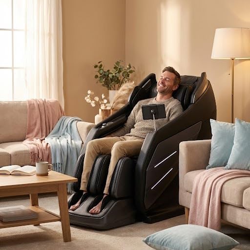 Osaki OS-3D Champ II | Brown Full Body Massage Chair | 3D SL-Track Massage | Zero Gravity | Lumbar Heating | Touchscreen Controller | Auto Body Scan | Bluetooth Speaker