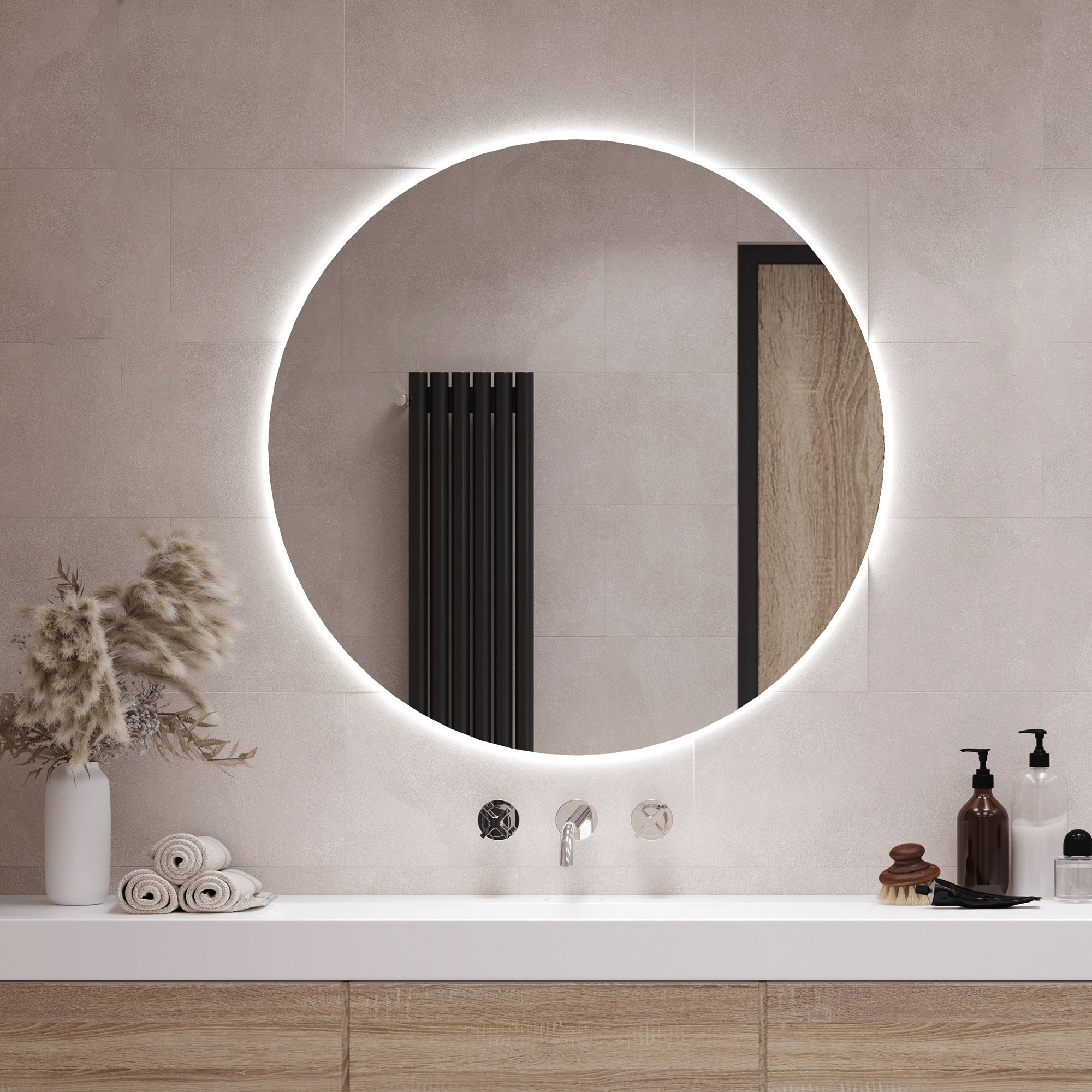 Łazienkowe Lustro LEDfi 40 cm - światło neutralne Glamour