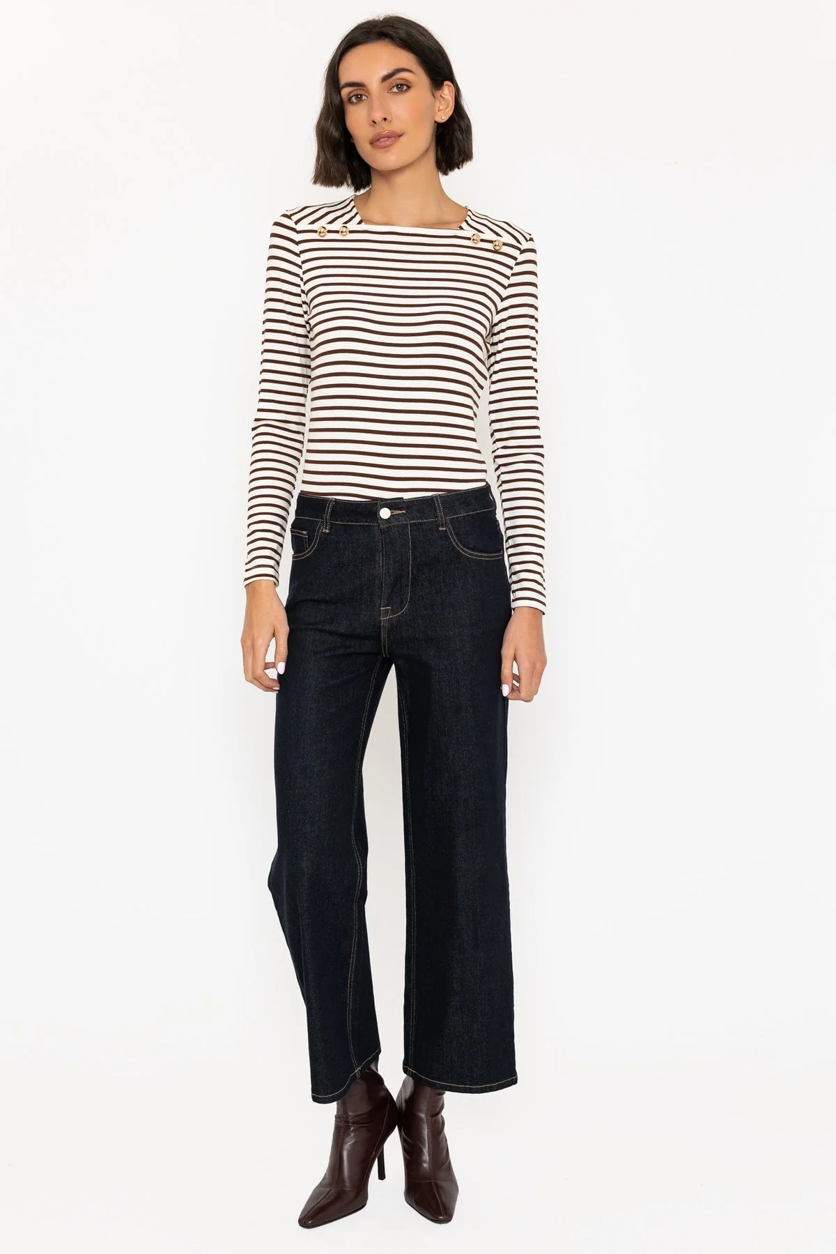 Indigo High Waist Wide Leg Jeans