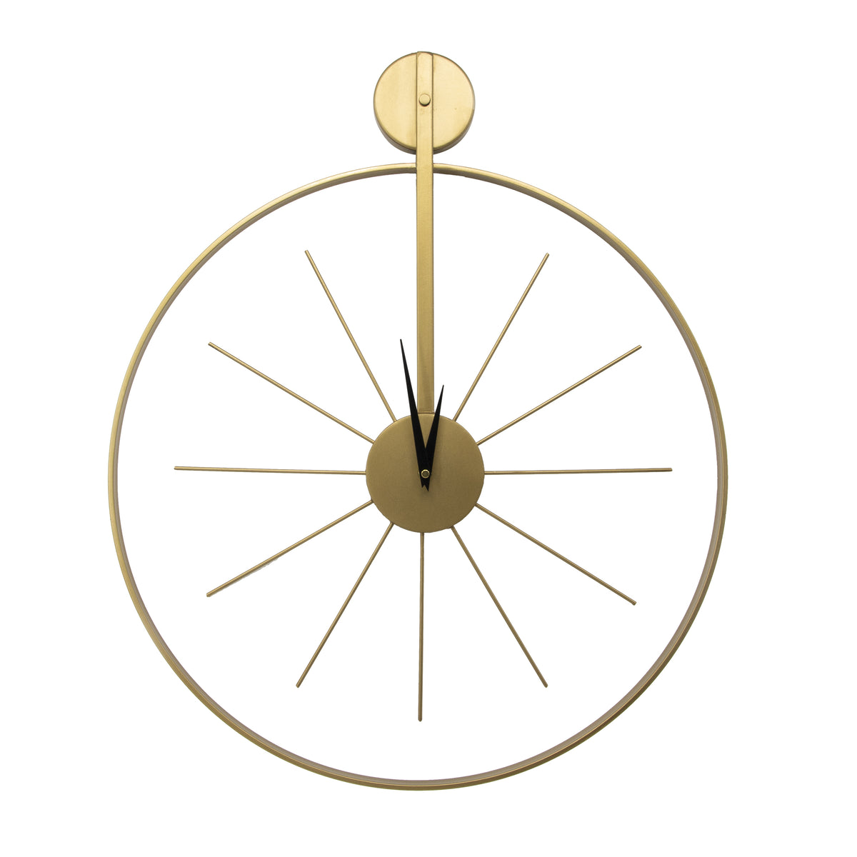 Art for the Home Klok - Luxe Gouden Ronde Hangende Klok - 55cm x 65 cm