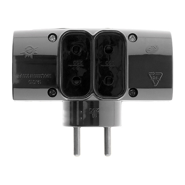 Multiprise 4 prises 2x16A   2x6A noir Zenitech