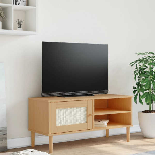 Szafka Pod Telewizor Stolik Półka Szafka RTV Brązowa 106x40x49 cm