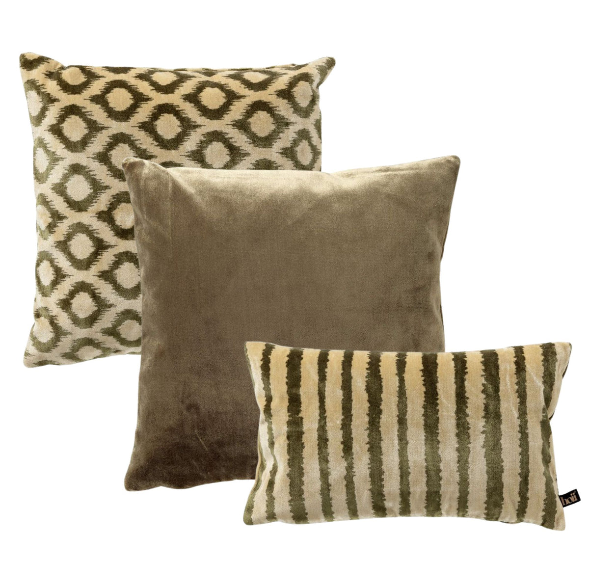 KUSSENSET | 3-delig | Celeste Design | groen | Hoii | inclusief veren binnenkussens