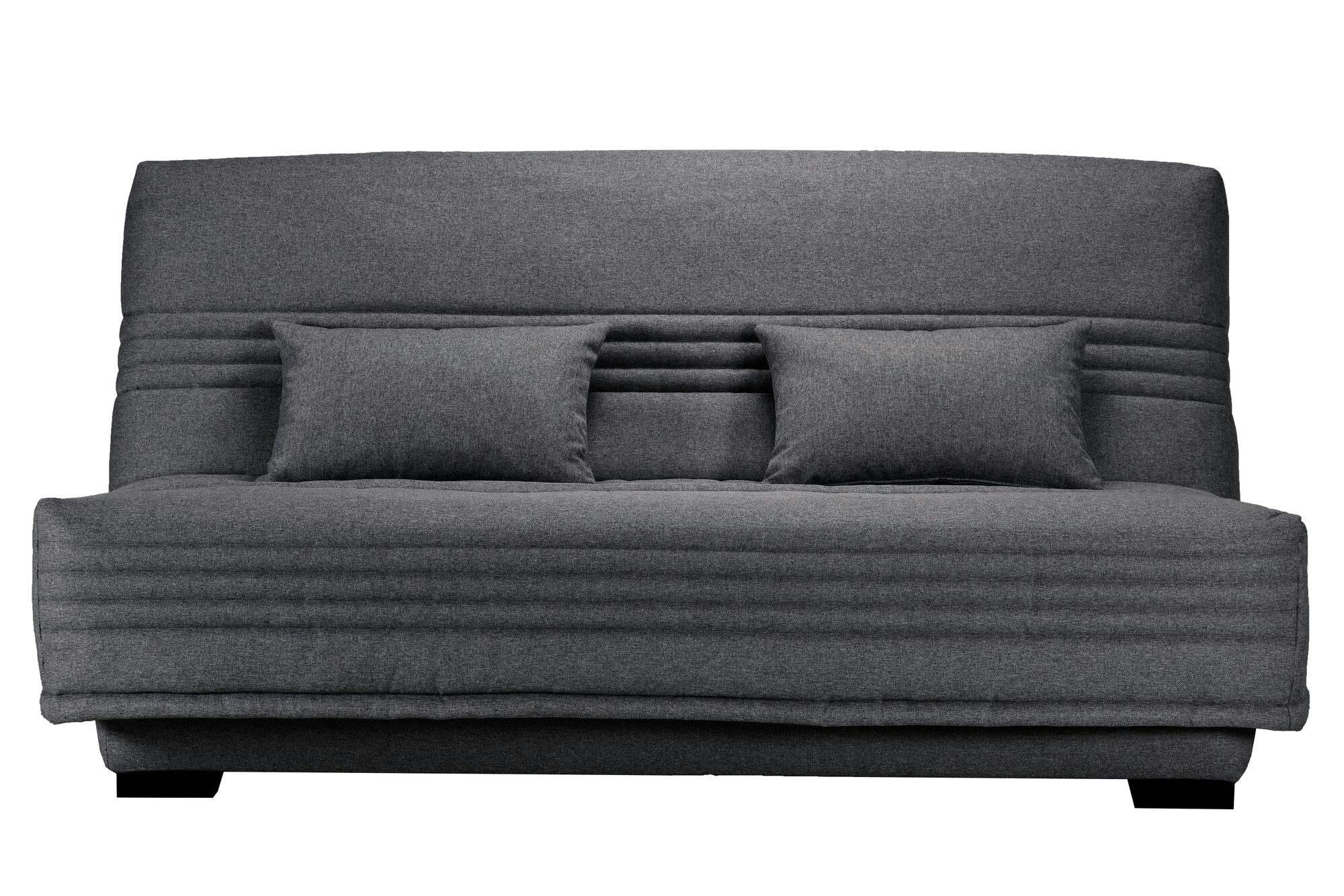 GUIDEL - Banquette clic-clac, matelas 17 cm en tissu polyester gris foncé