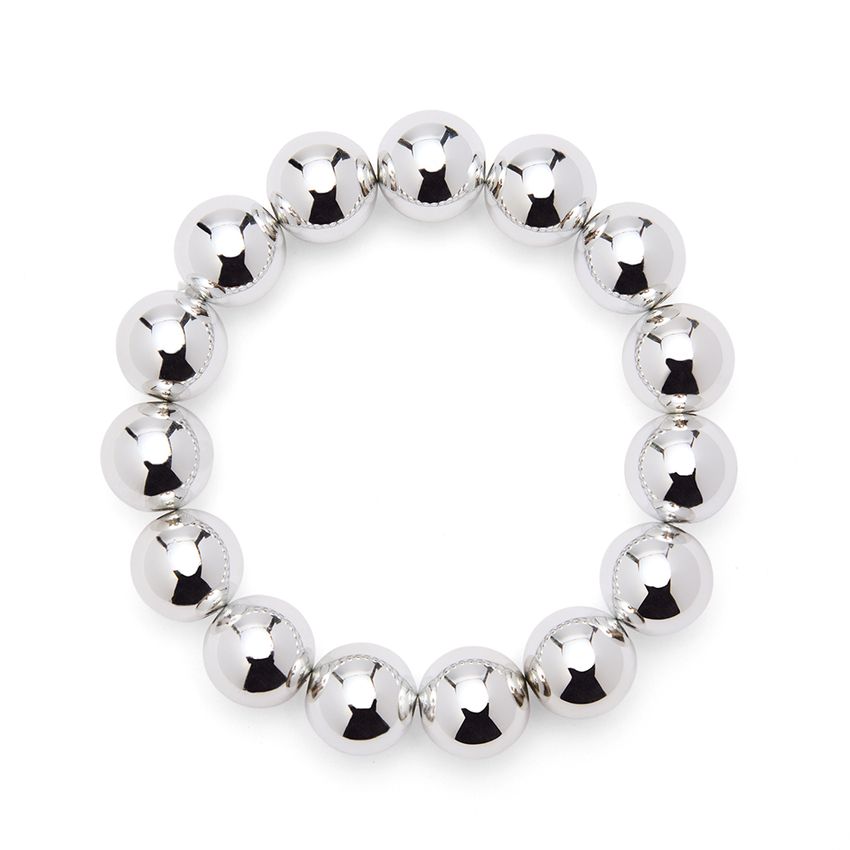 Manfield Zilverkleurige kralenarmband