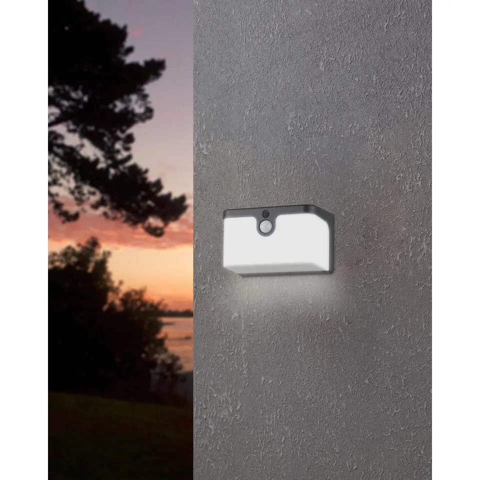 EGLO Croara Solar Wandlamp - LED - 15 cm - Antraciet/Wit