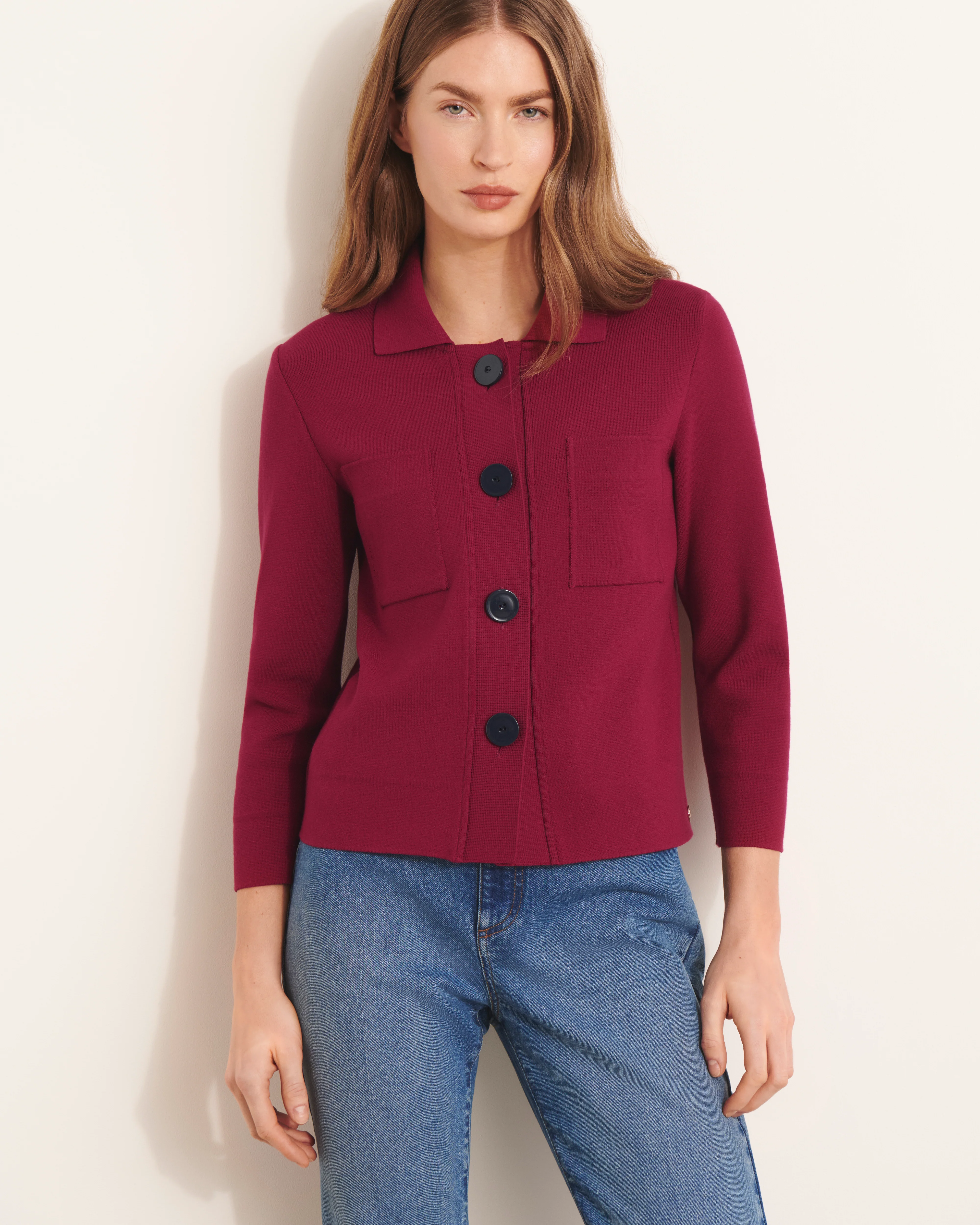 Veste rose en maille milano stretch VIVIENNE13/13085/102