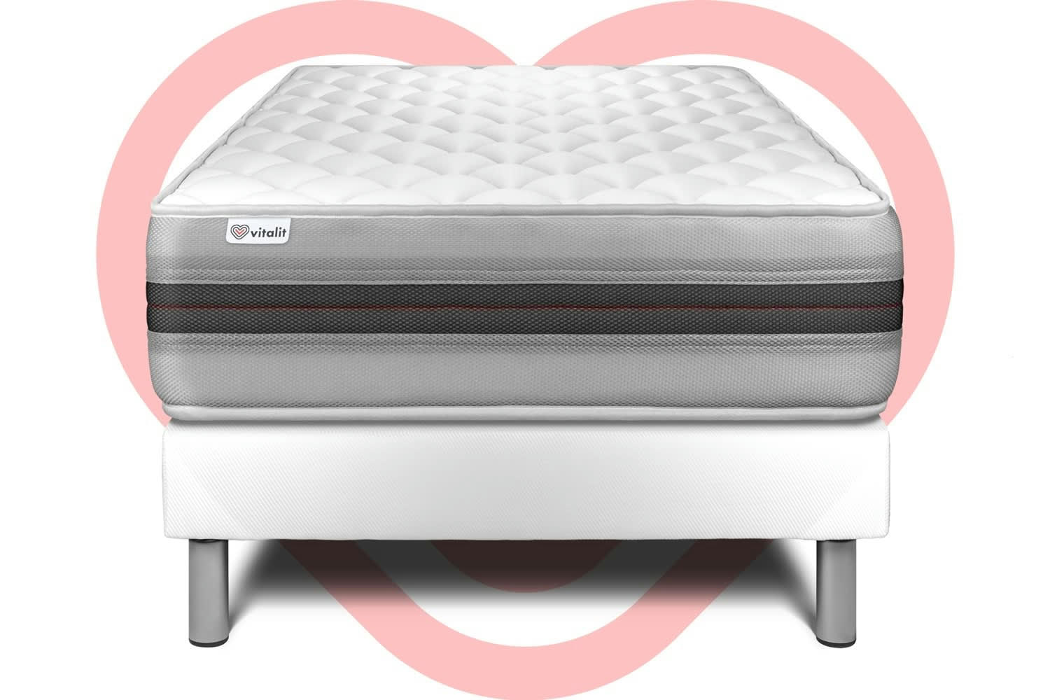 VITALMEMO BACK - Ensemble Mousse  à mémoire de forme 90x200cm kit Blanc