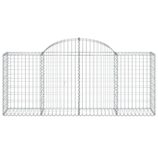 NNEVL Arched Gabion Baskets 2 pcs 200x50x80/100 cm Galvanised Iron