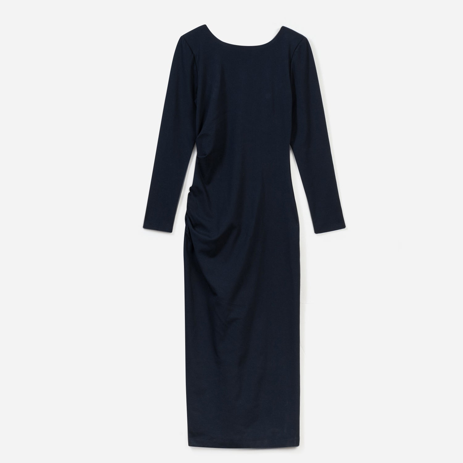 Robe longue TEXTO marine plis côtés