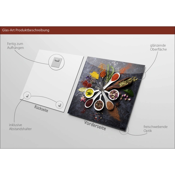 Glasbild »Spicery I«, mehrfarbig, Digitaldruck