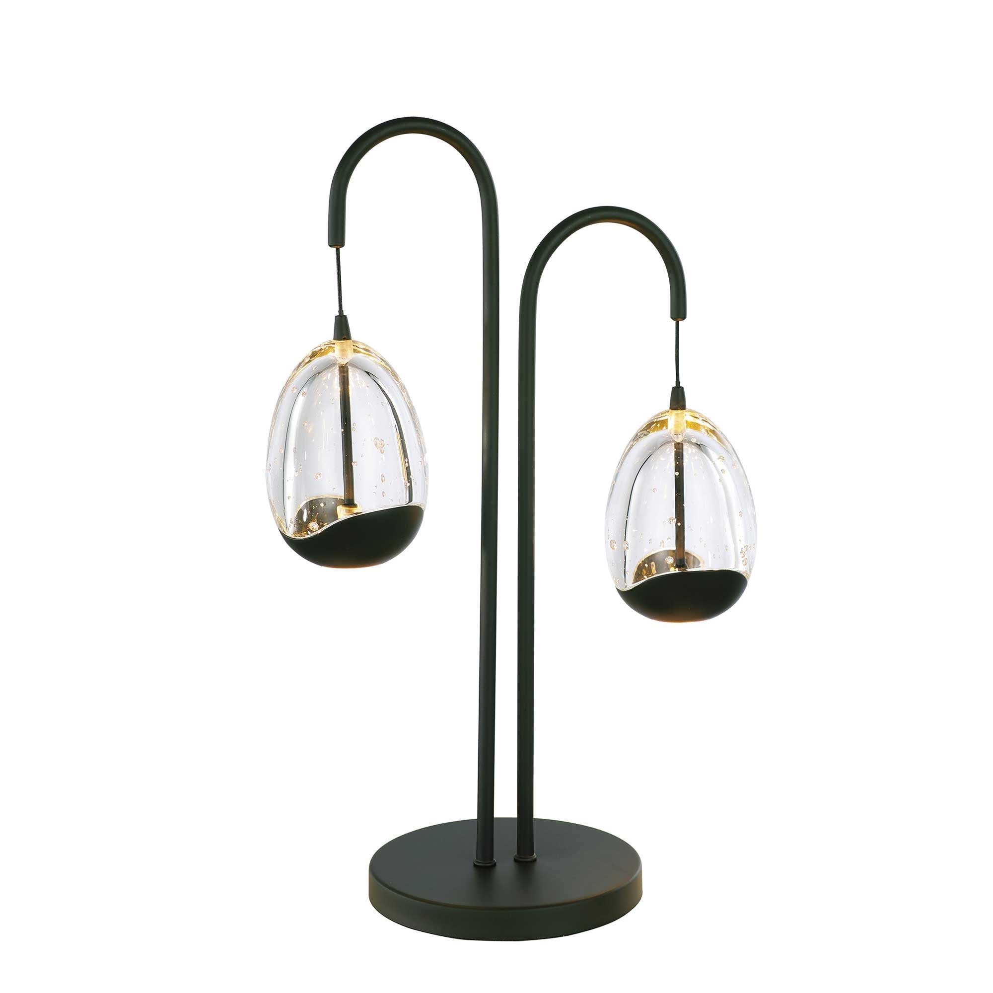 Highlight tafellamp Clear - 2 lichts - 14 x 48  cm - helder zwart