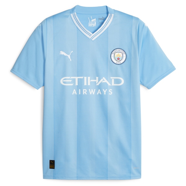 Julián Álvarez Manchester City Puma 2023/24 Home Replica Long Sleeve Player Jersey - Sky Blue