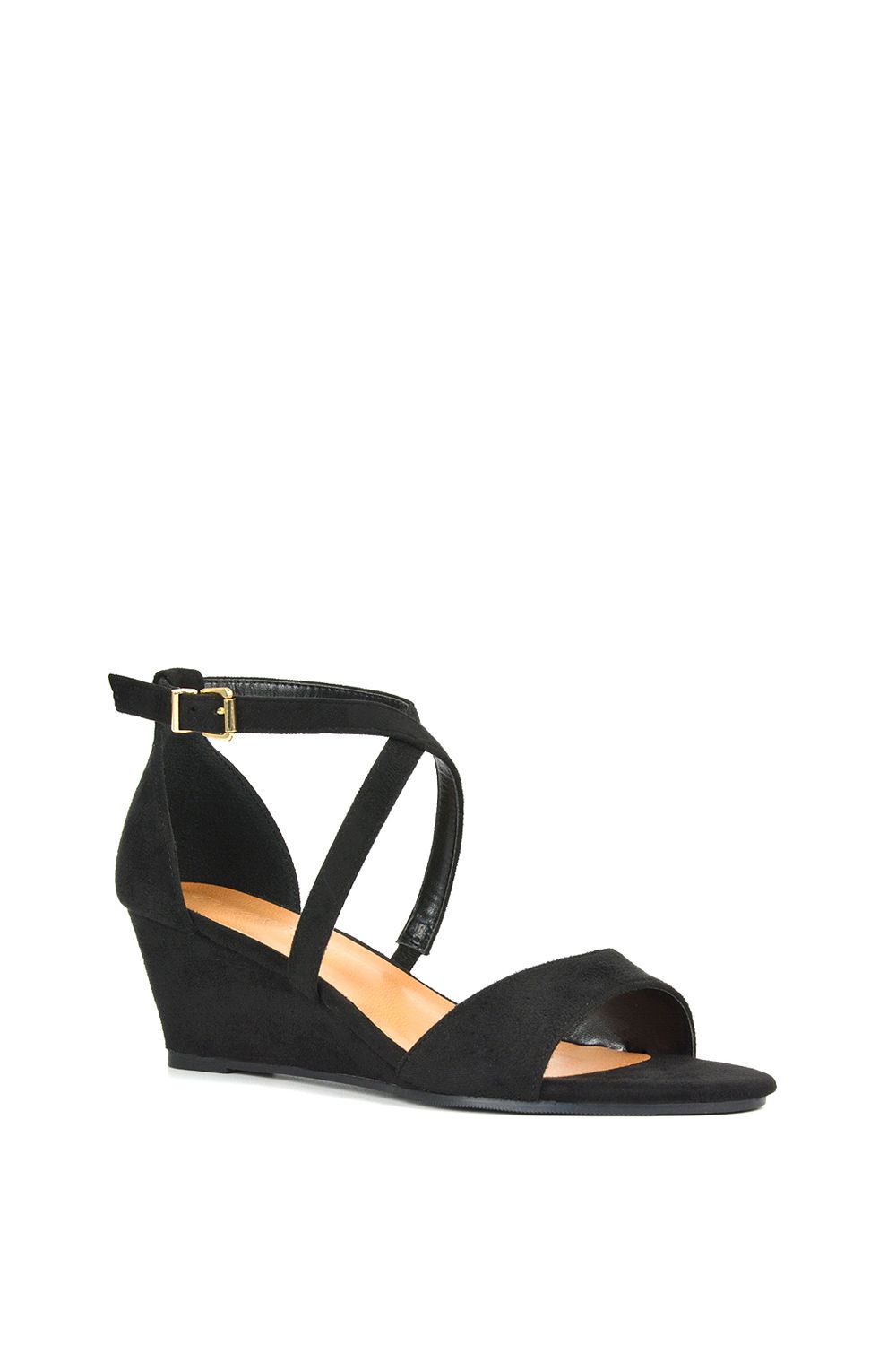 XY London Kylie' Strappy Sandal Wedge Heels With Ankle Strap
