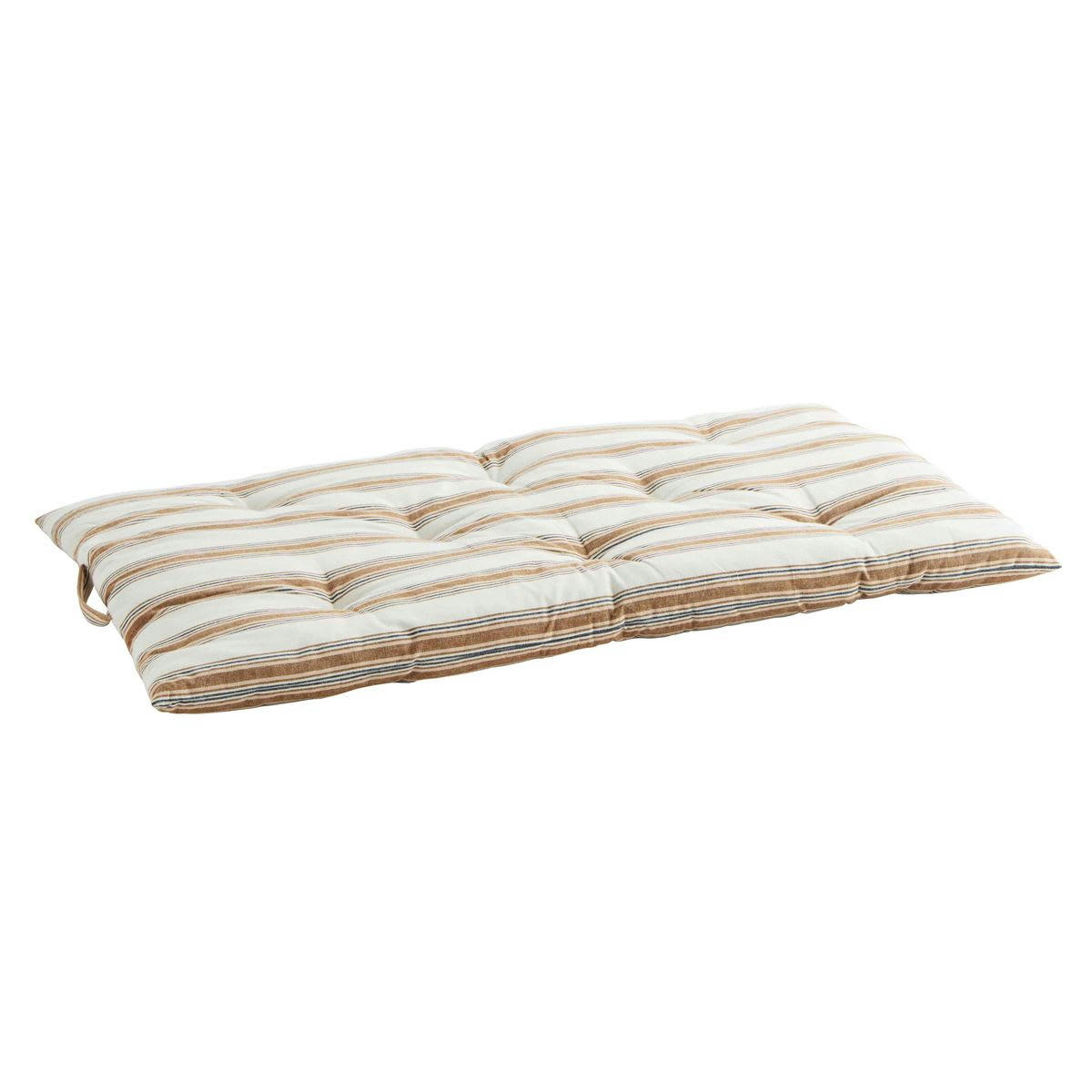 - Matelas de sol imprimé en coton blanc - 60 x 100 cm