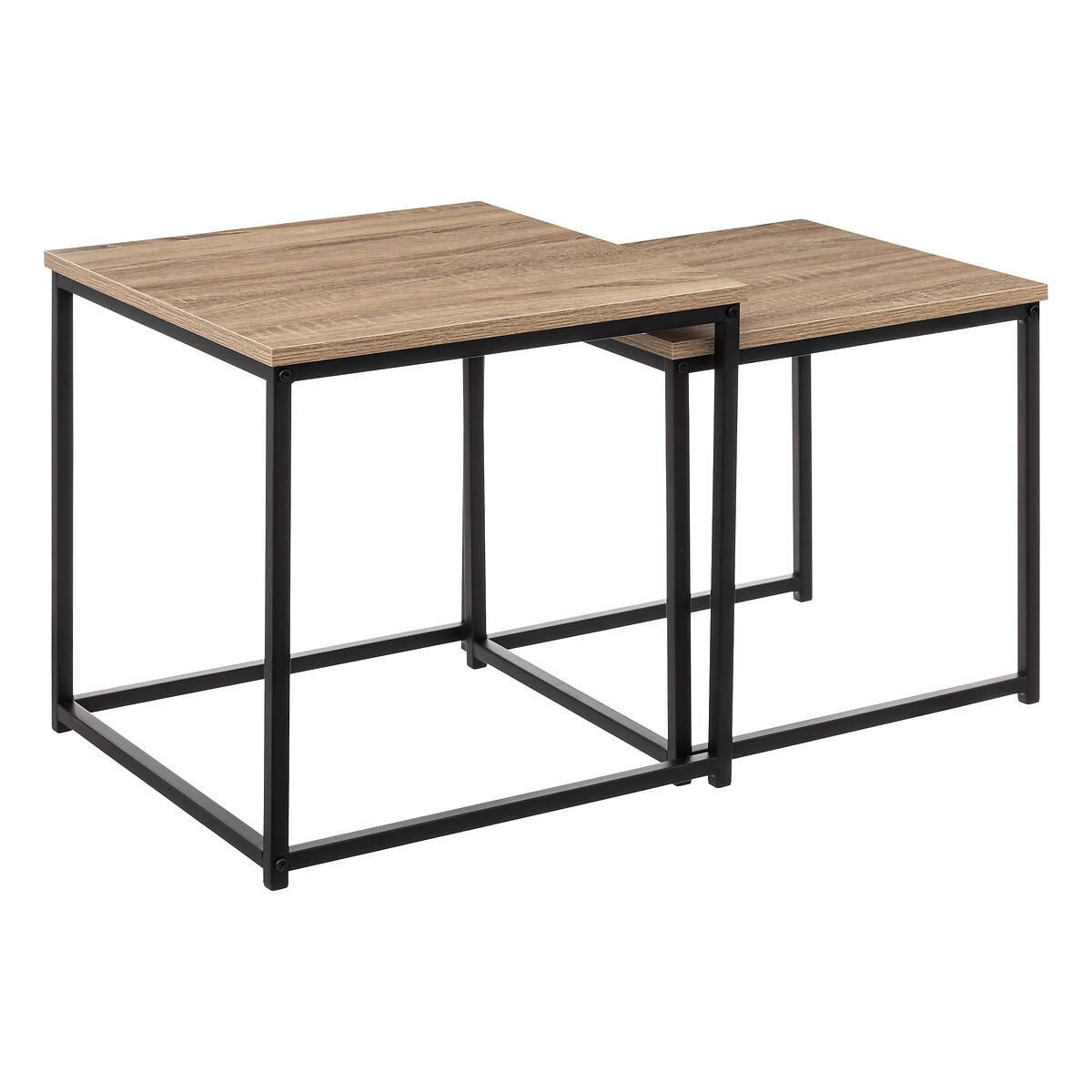 Zestaw 2 stolików Aliaj Oak Czarny 45x45 i 40x40cm do salonu