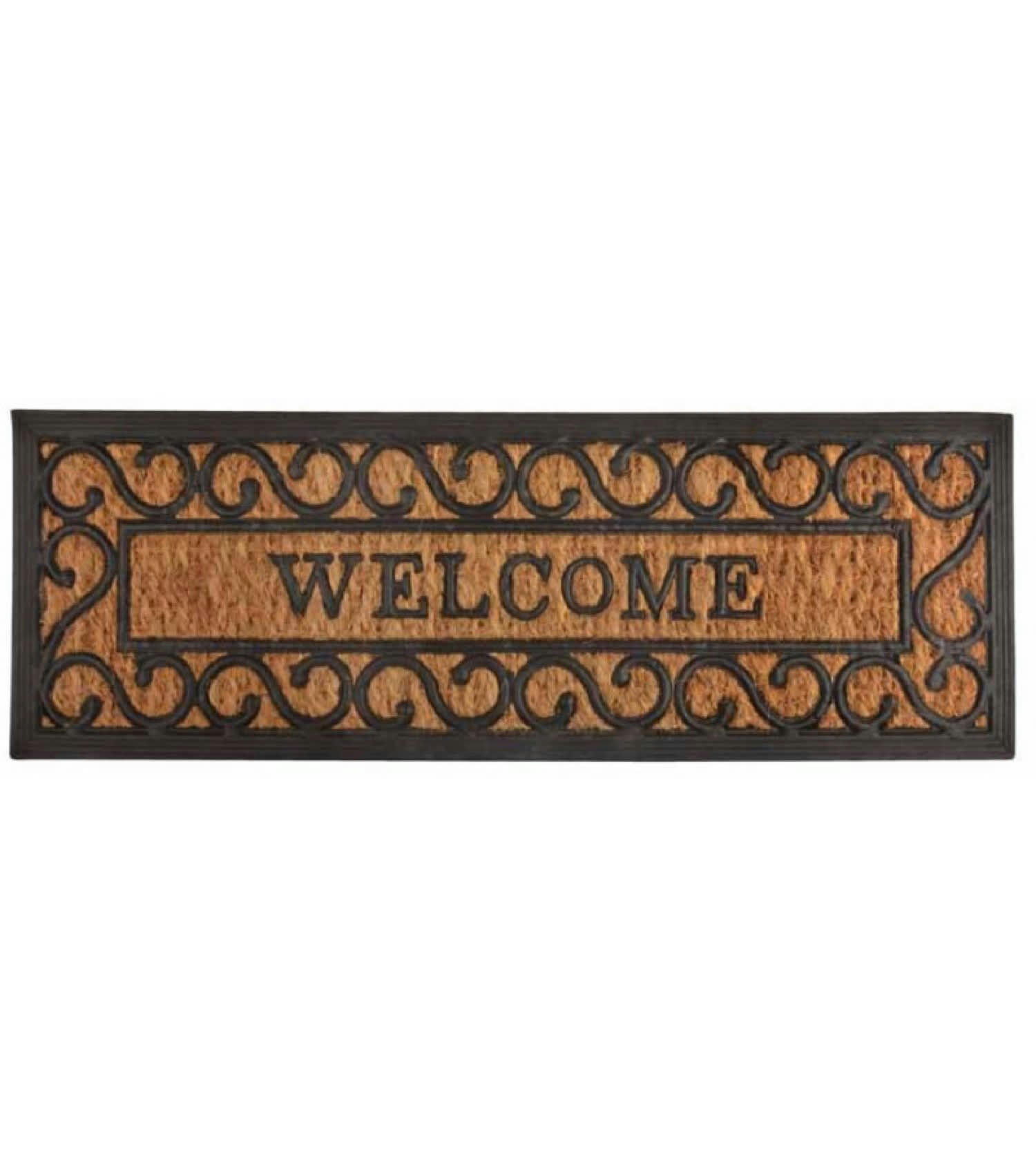 WELCOME - Grand paillasson en coco et caoutchouc 75x25