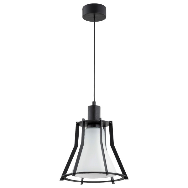 Lampa wisząca czarno-biała POMAX 1xE27x15W wym: 95x30x30 cm Alfa