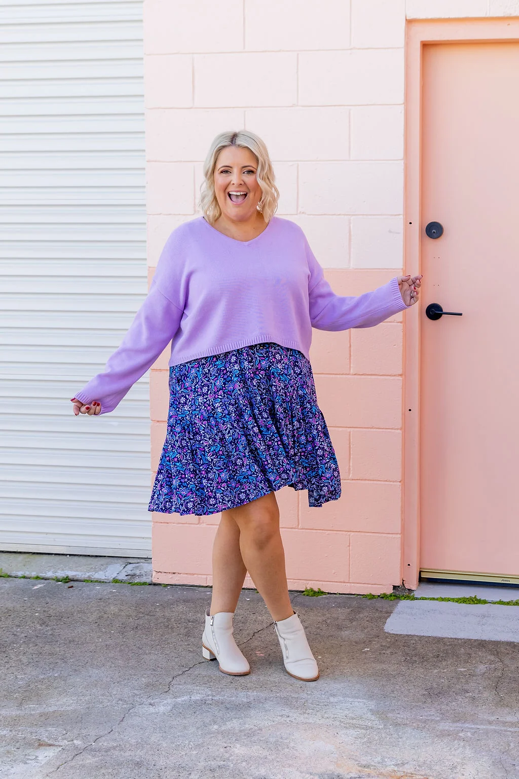 Blakely Crop Knit in Lilac