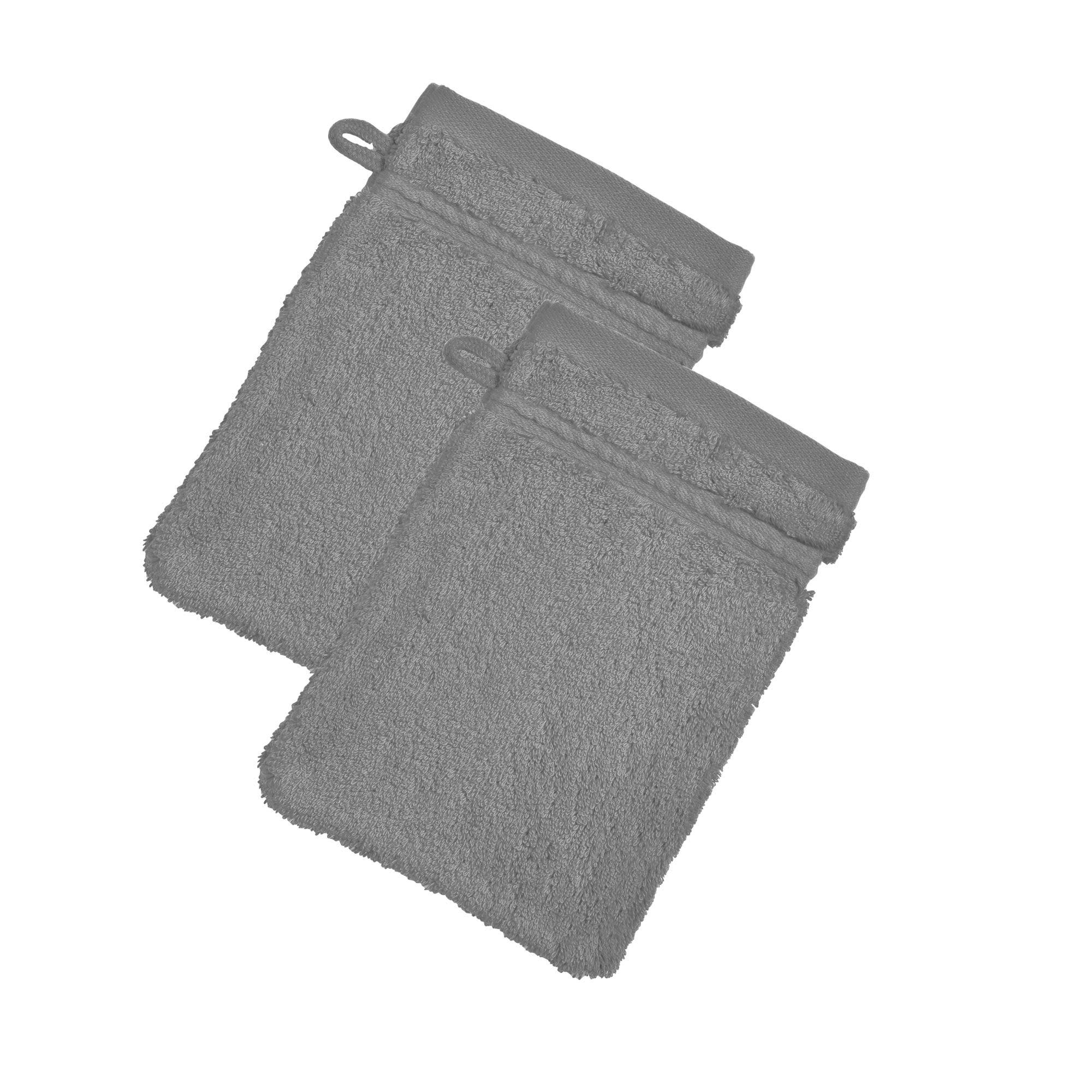 COTON PEIGNE D'EGYPTE EPONGES - Lot de 2 gants de toilette 15x21 gris silex en coton