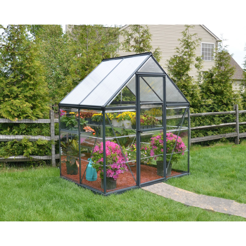 Serre en polycarbonate Hybrid grise 2,2 m² CANOPIA