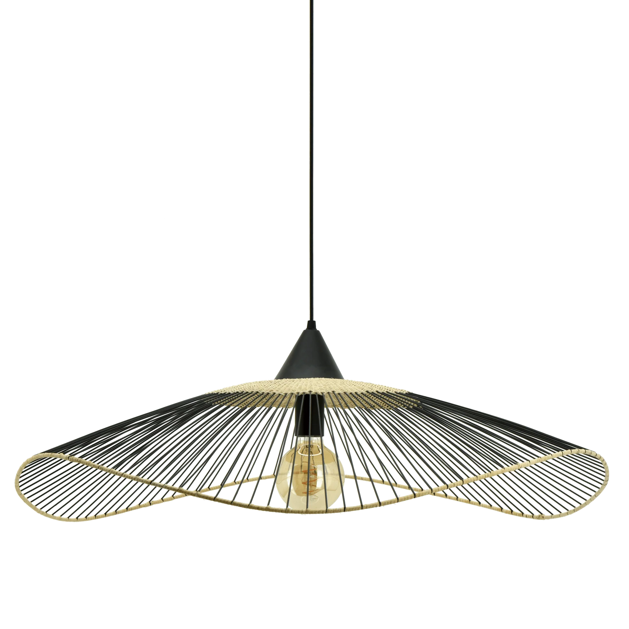 Suspension VAGALA RATTAN coloris noir 14 x 80 cm