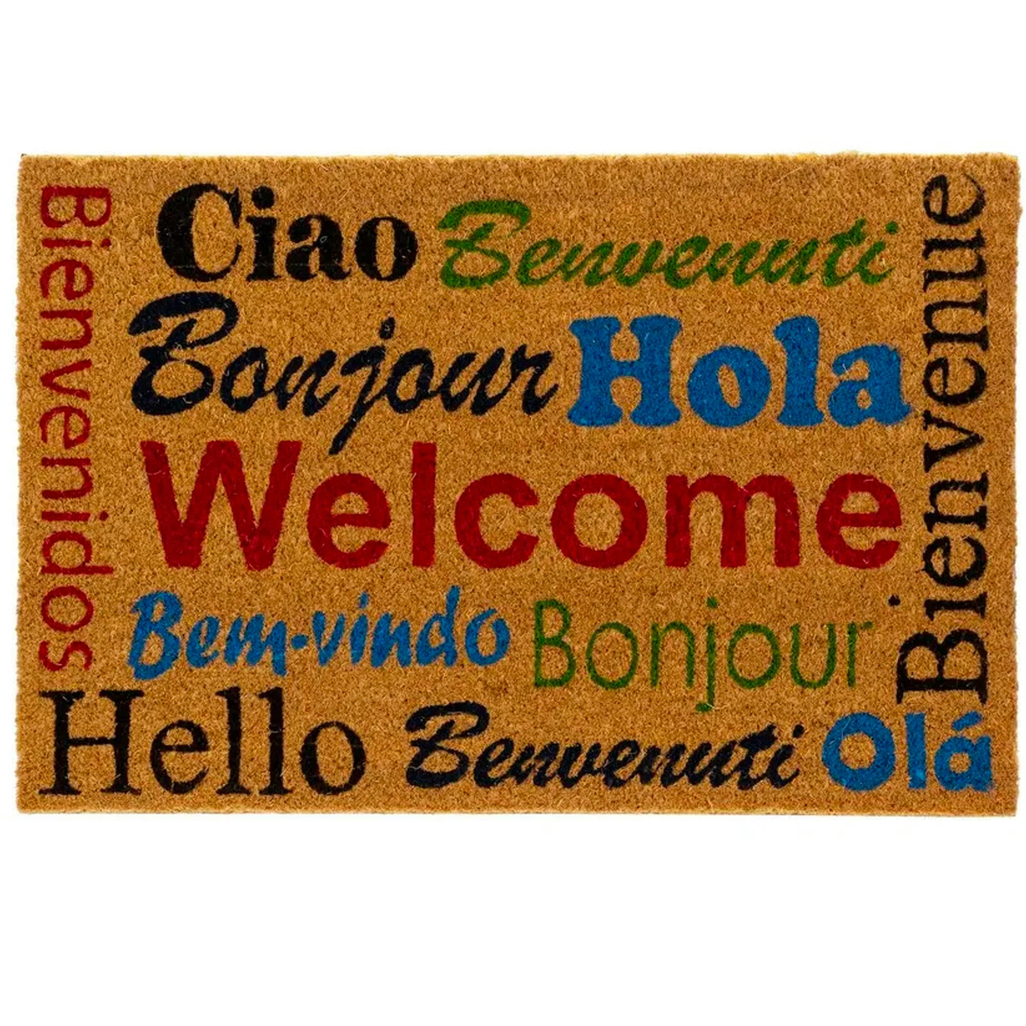 - Paillasson coco Welcome multilingue 60x40x1.5cm
