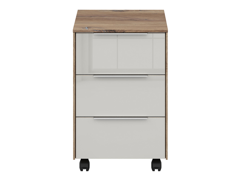 Kontener biurowy Nevada 40 cm z 3 szufladami dąb flagstaff ciemny