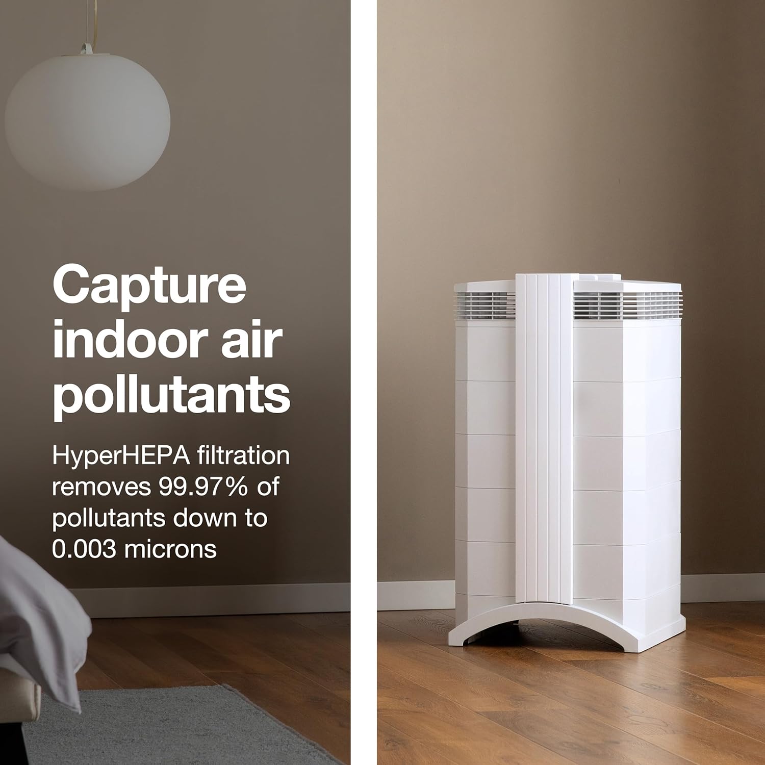 IQAir HealthPro Air Purifier - Smart HyperHEPA Filtration for Large Rooms up to 1125 sq ft - Smoke, Viruses, Allergens, Asthma, Mold, Dust, Pets, Swiss Made, Wifi App Control (Large Room - Plus XE)