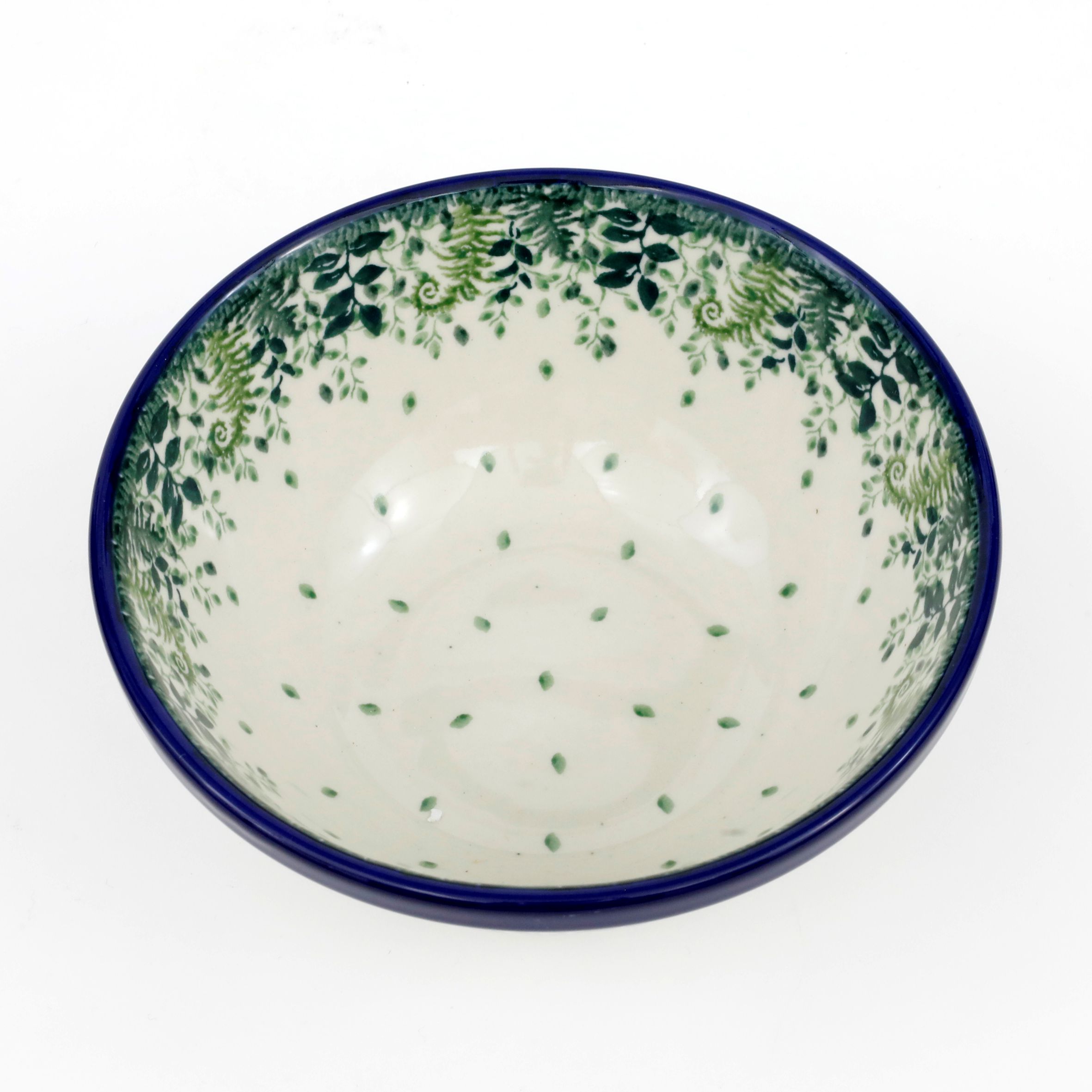 Miska ceramiczna 058 h-7,5cm  2206X Zielone paprocie
