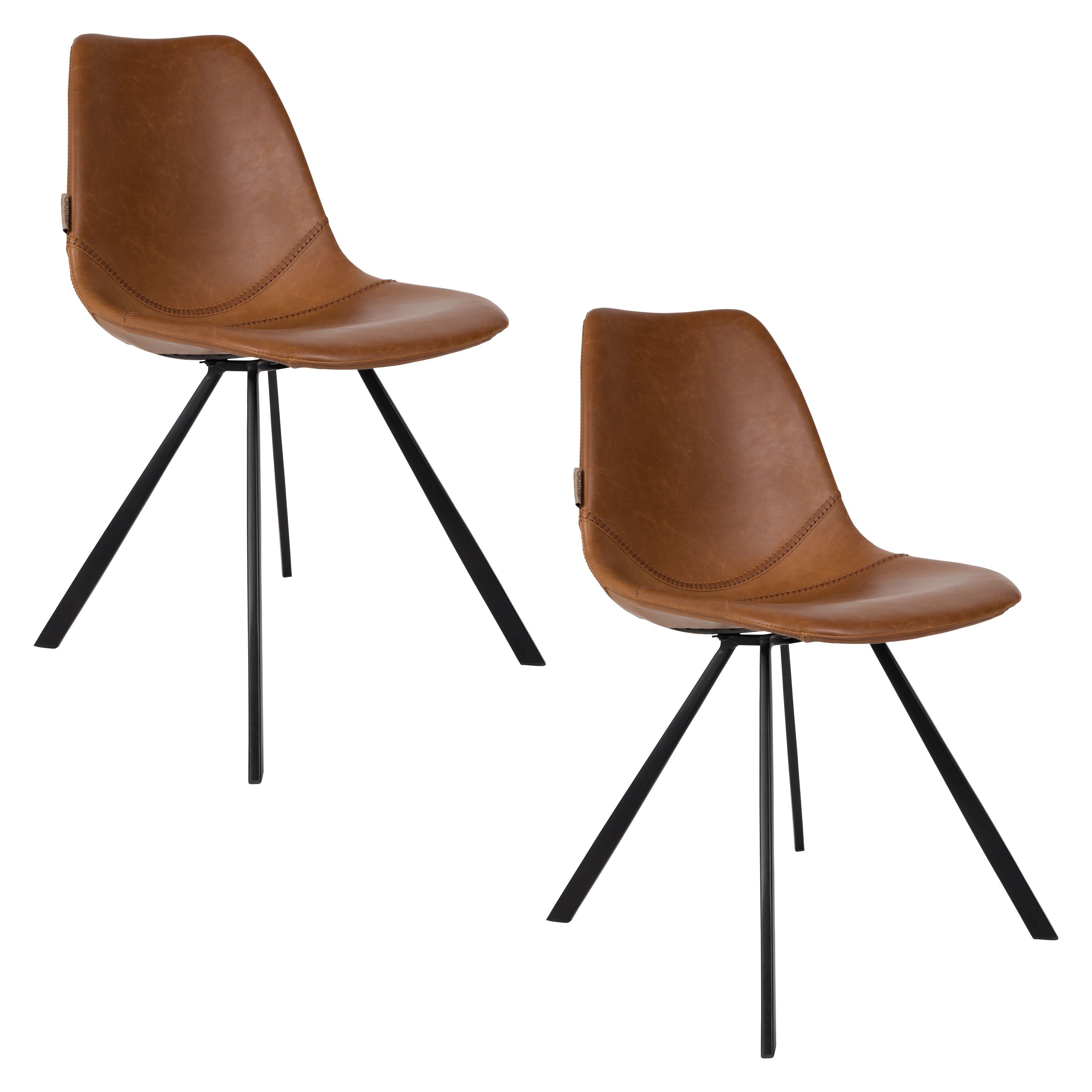 Housecraft living Franky Eetkamerstoelen Zwart FR - Set van 2