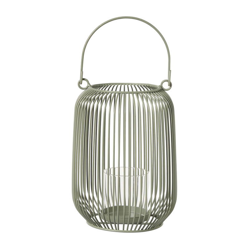 Lantaarn wire - groen - &Oslash;15x21 cm
