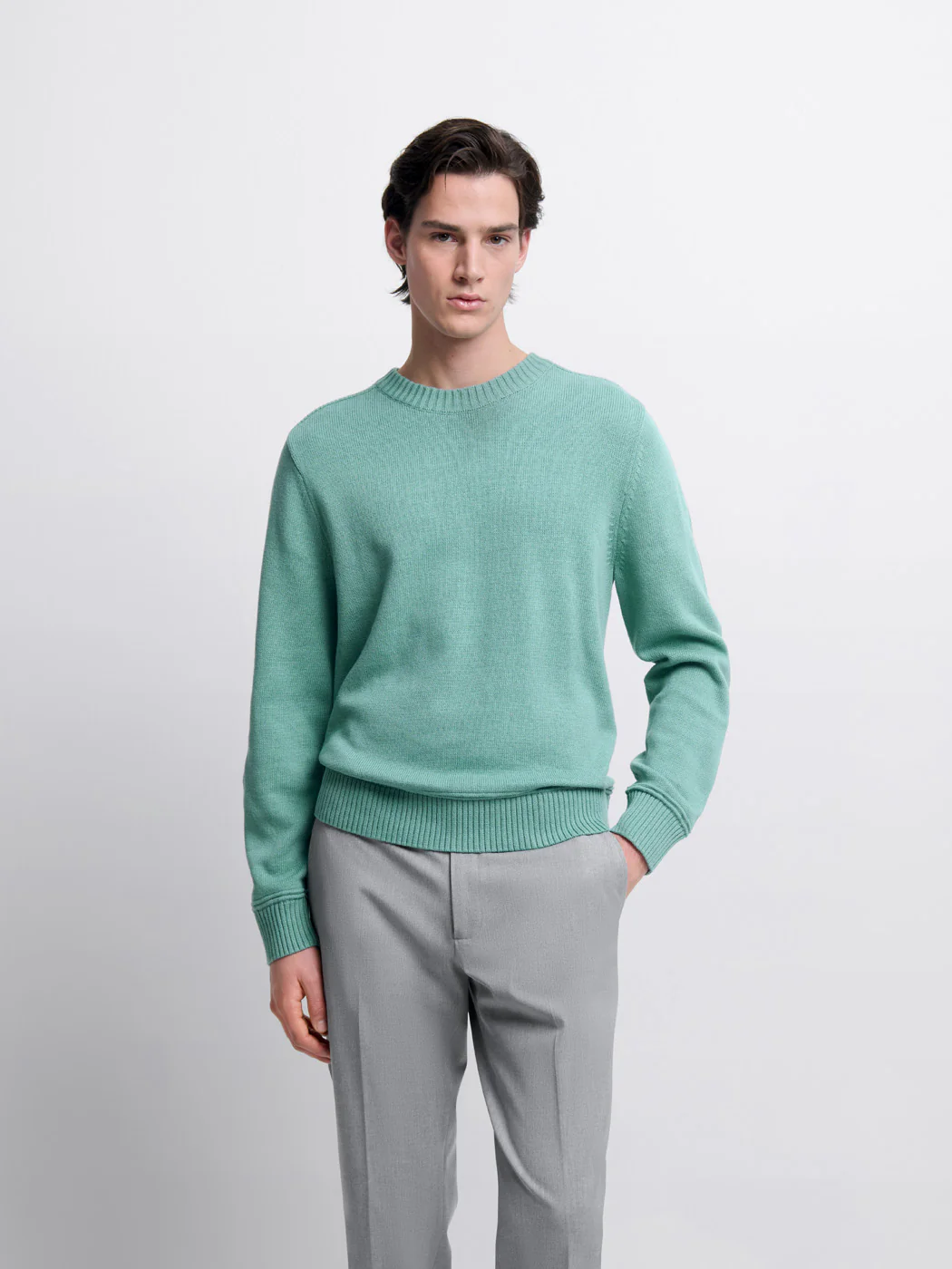 Pull col rond en coton bio