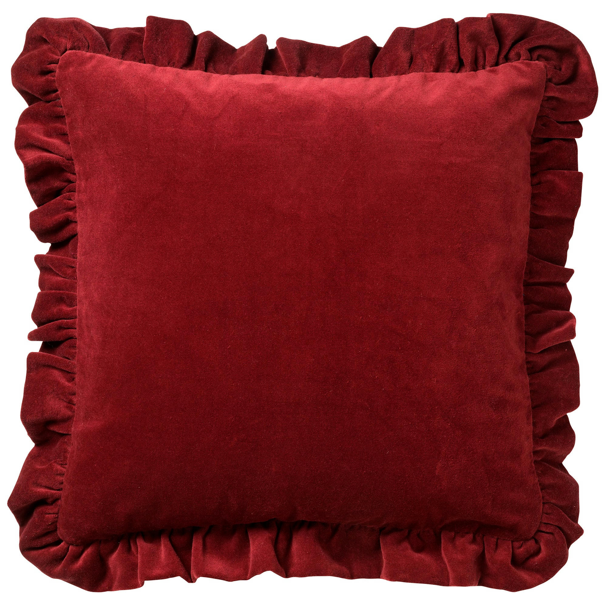 YARA - Housse de coussin rouge en velours-45x45 cm uni