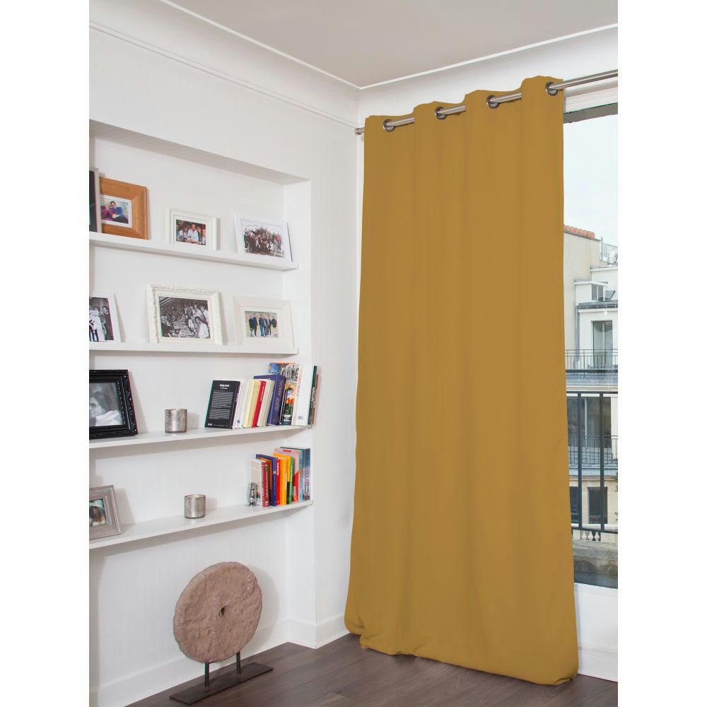 - Rideau occultant total jaune 135 x 260
