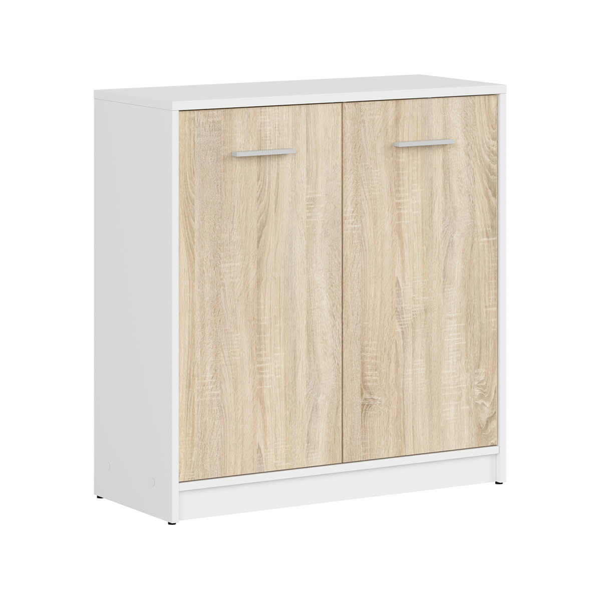 - Buffet 2 portes stratifiés naturel et blanc