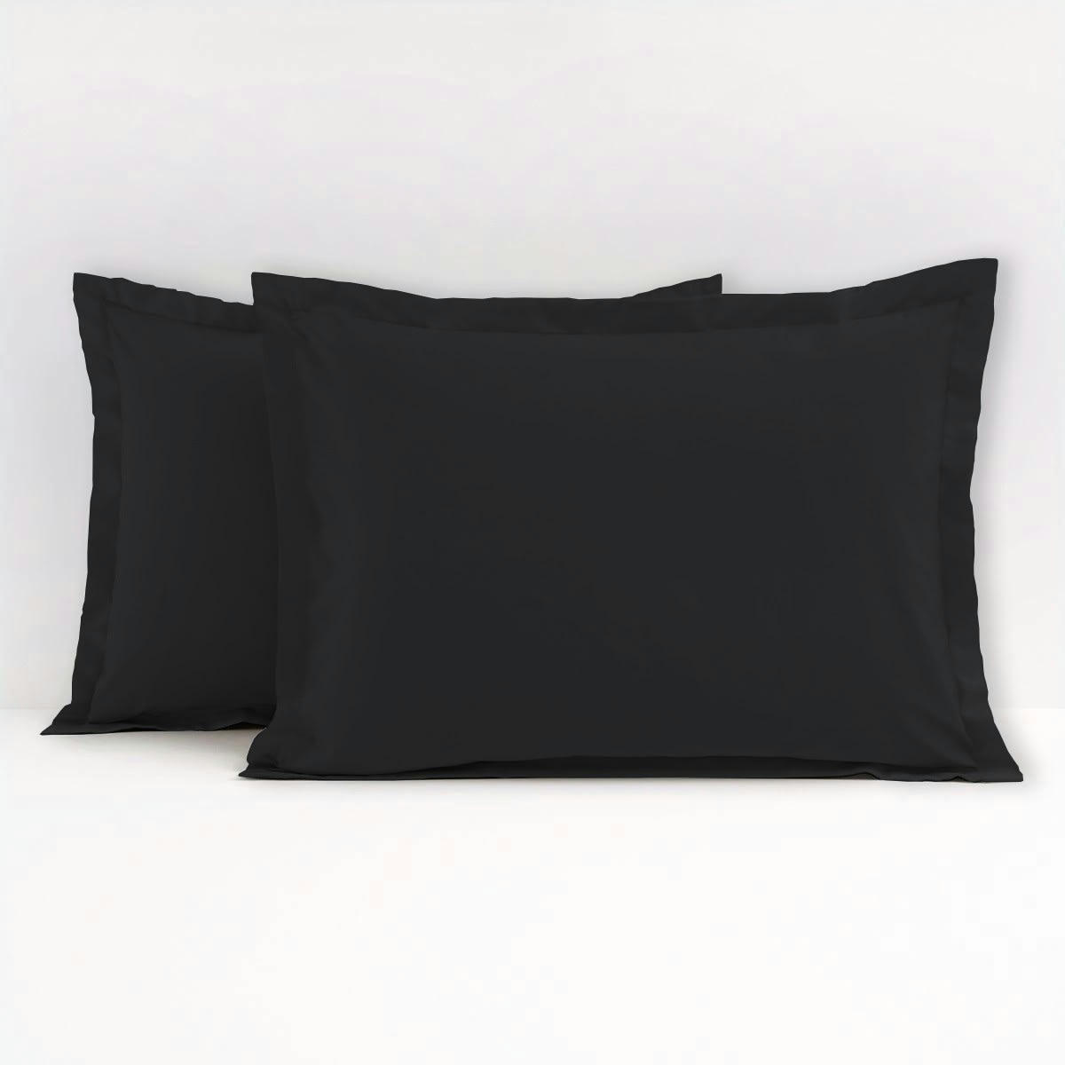- Taie d'oreiller  coton noir 50x70 cm