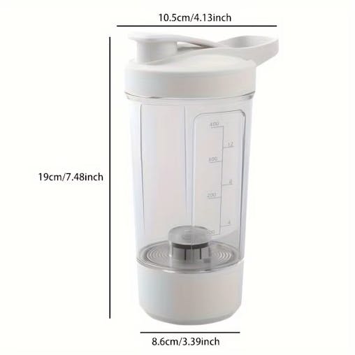 NNEOBA 13.53 Oz Portable Electric Self-Stirring Cup USB Bottle White