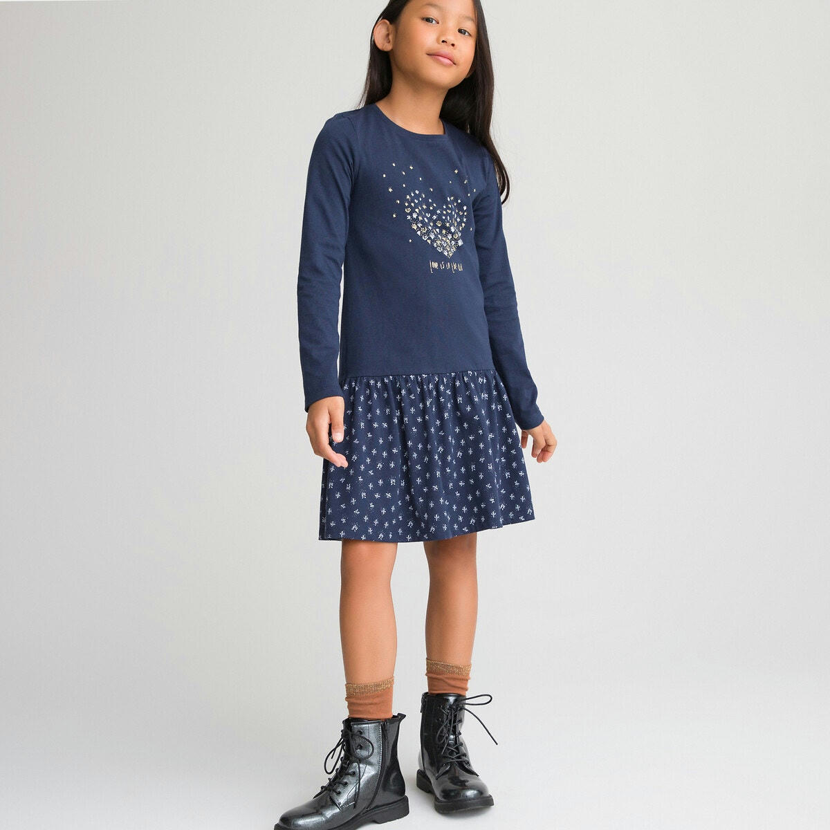 Robe manches longues imprimée