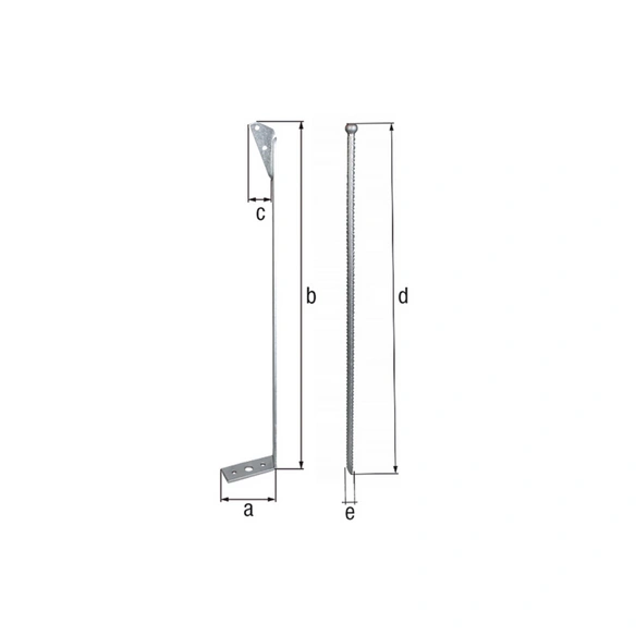 Sturmanker, feuerverzinkt, LxBxH: 63,7x10,9x4 cm, mit Erddorn