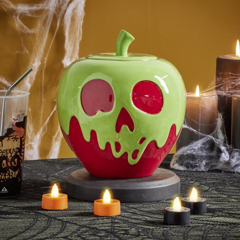 Bonbonnière Halloween Disney Villains rouge et vert Ø20xH22,5cm