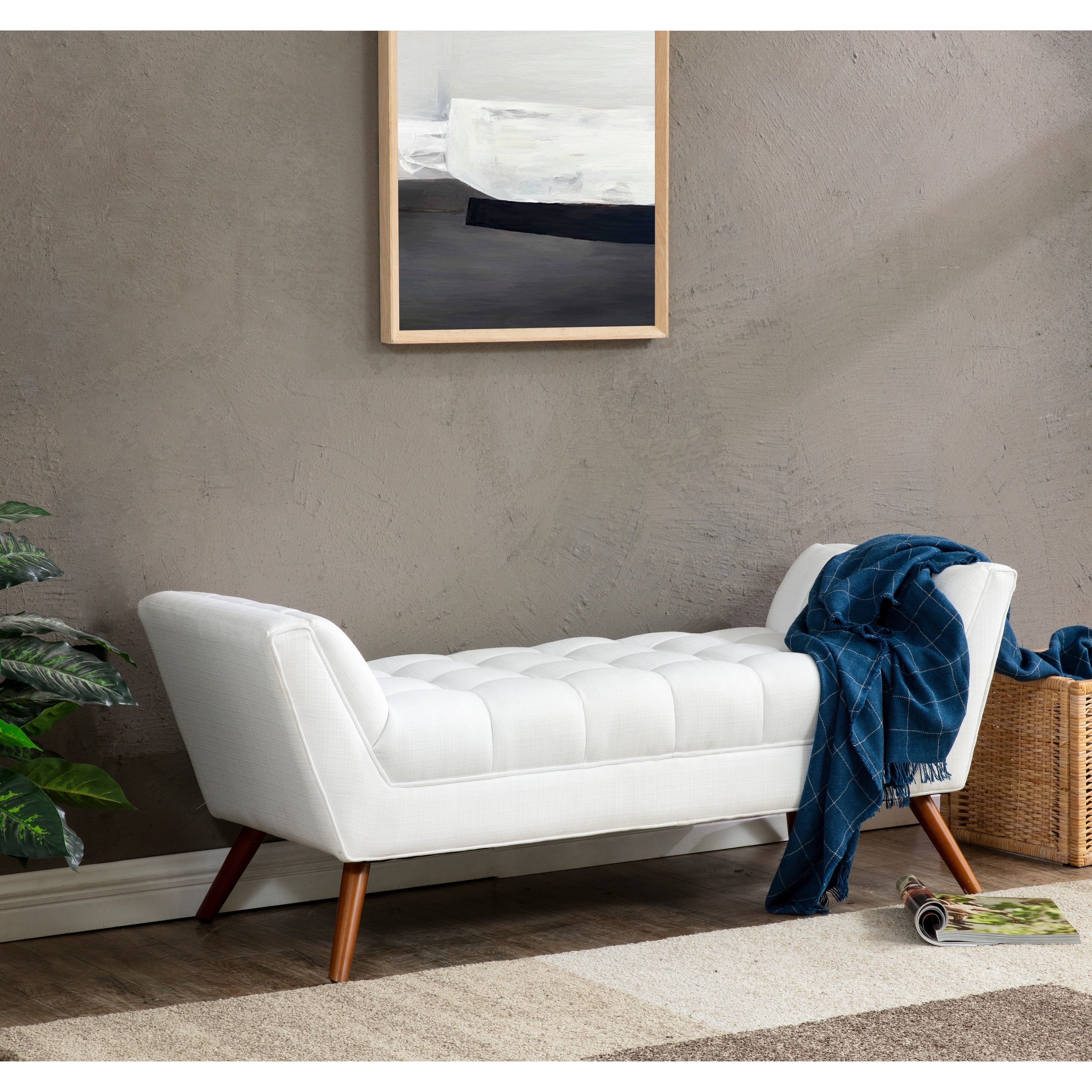 SAFAVIEH Couture Målfrid Tufted Bench - 53.2 W x 20.9 L x 20.9 H - 53Wx21Dx21H
