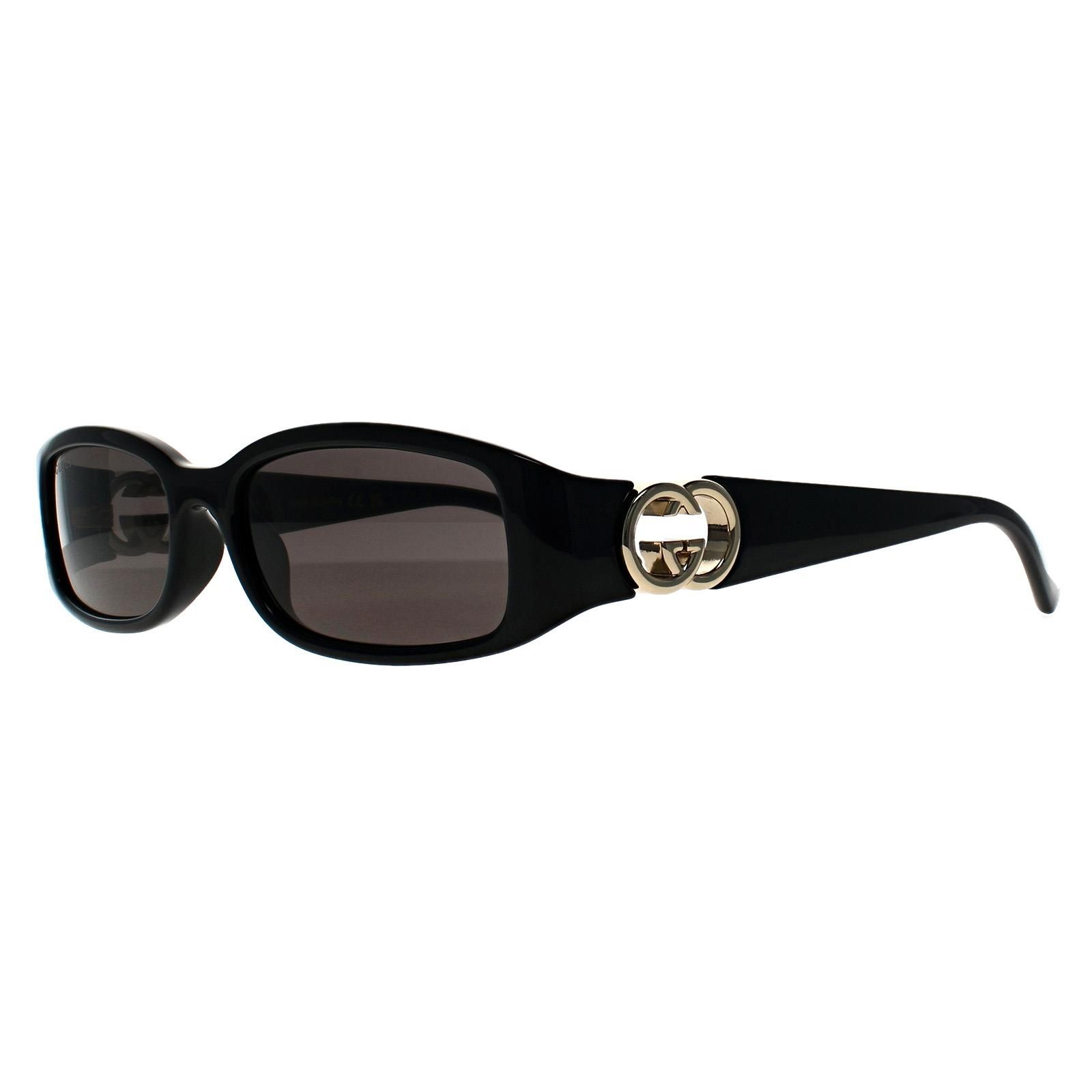 Gucci Rectangle Black Gold Grey GG1661S