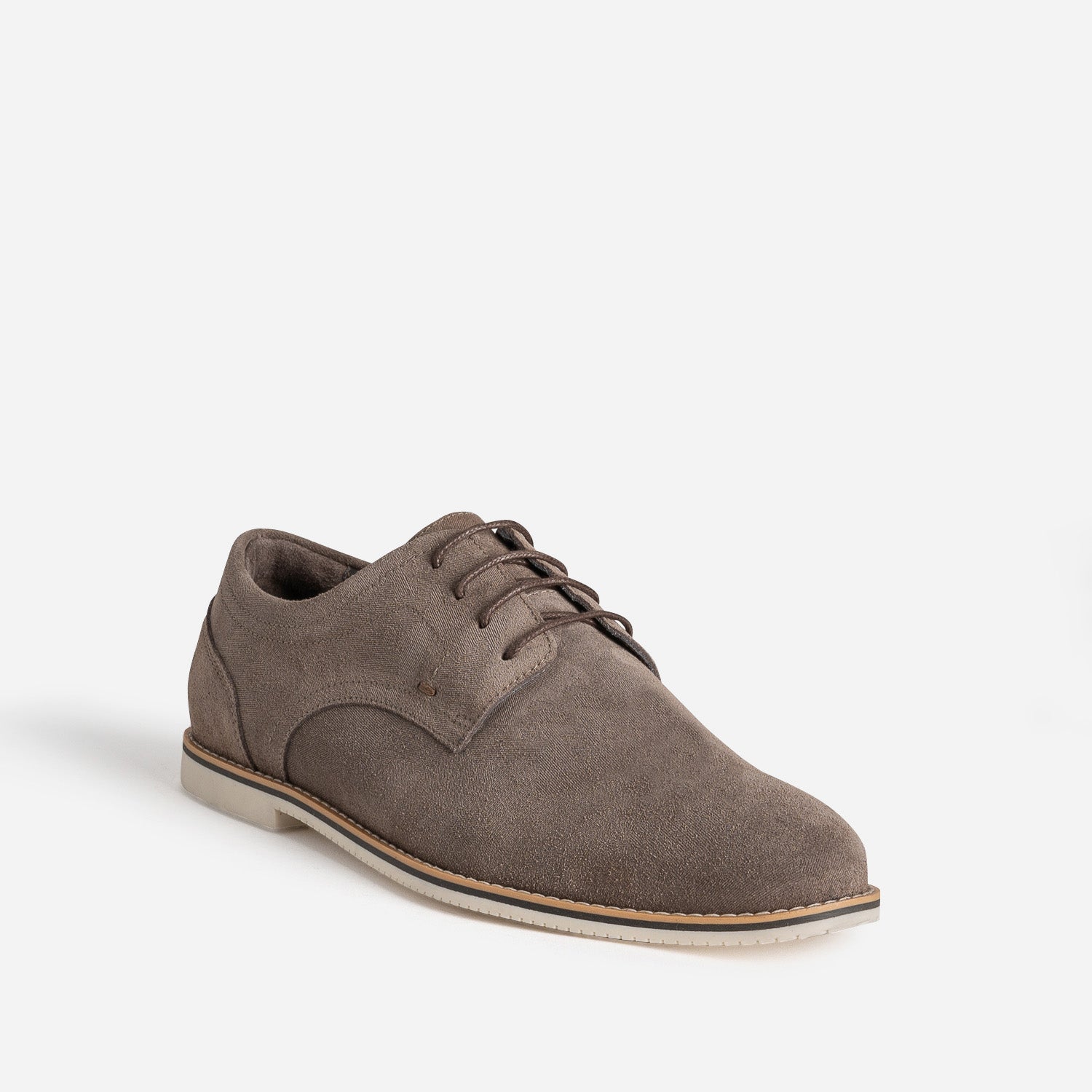 Derby taupe cuir velouts