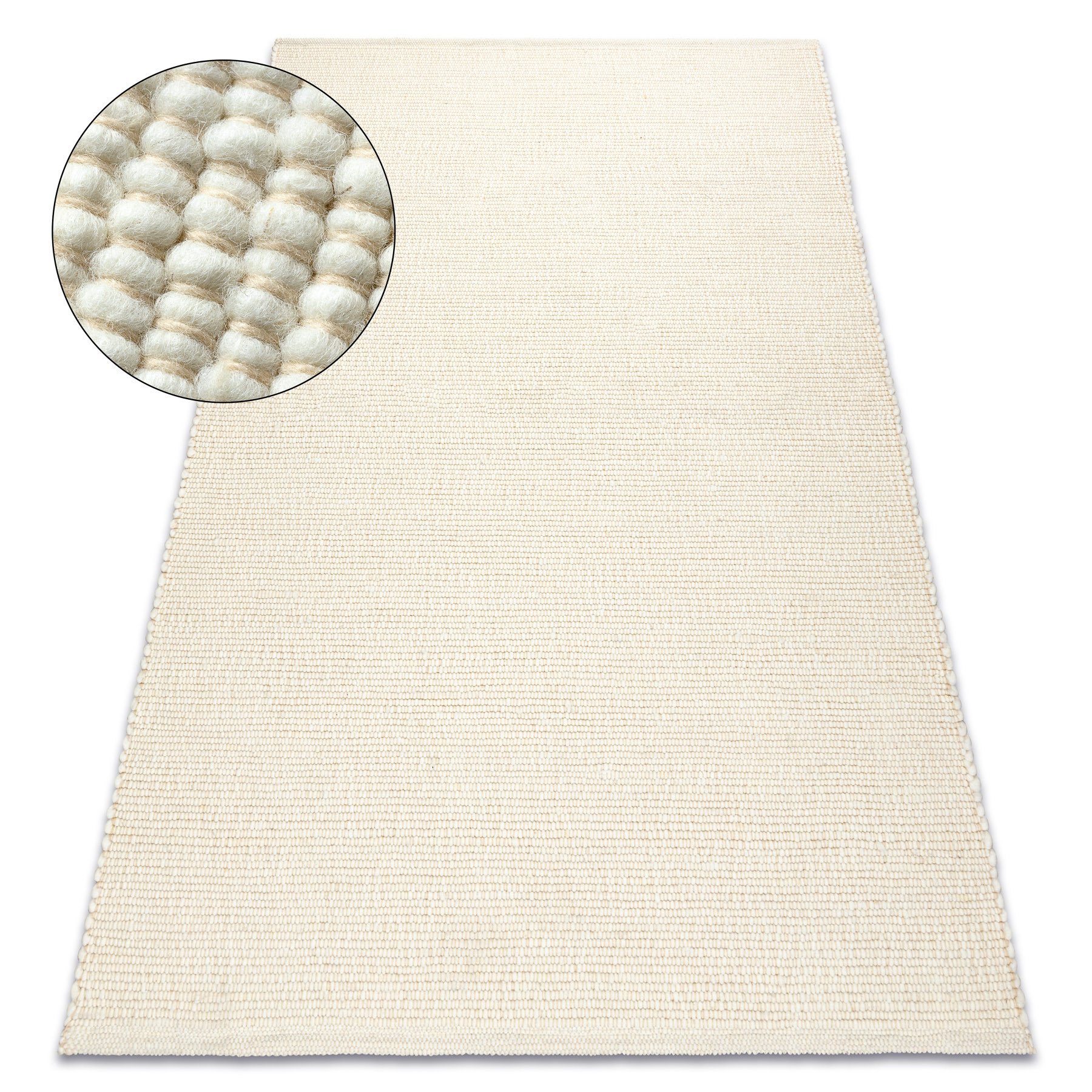 Dywan NEPAL 2100 natural, krem - wełniany, dwustronny, 60x100 cm